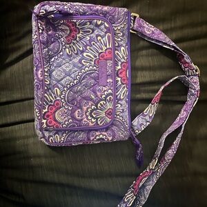 Vera Bradley Purple and Pink Quilted Crossbody Bag